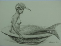 Mermaid with Beak in a Bowl